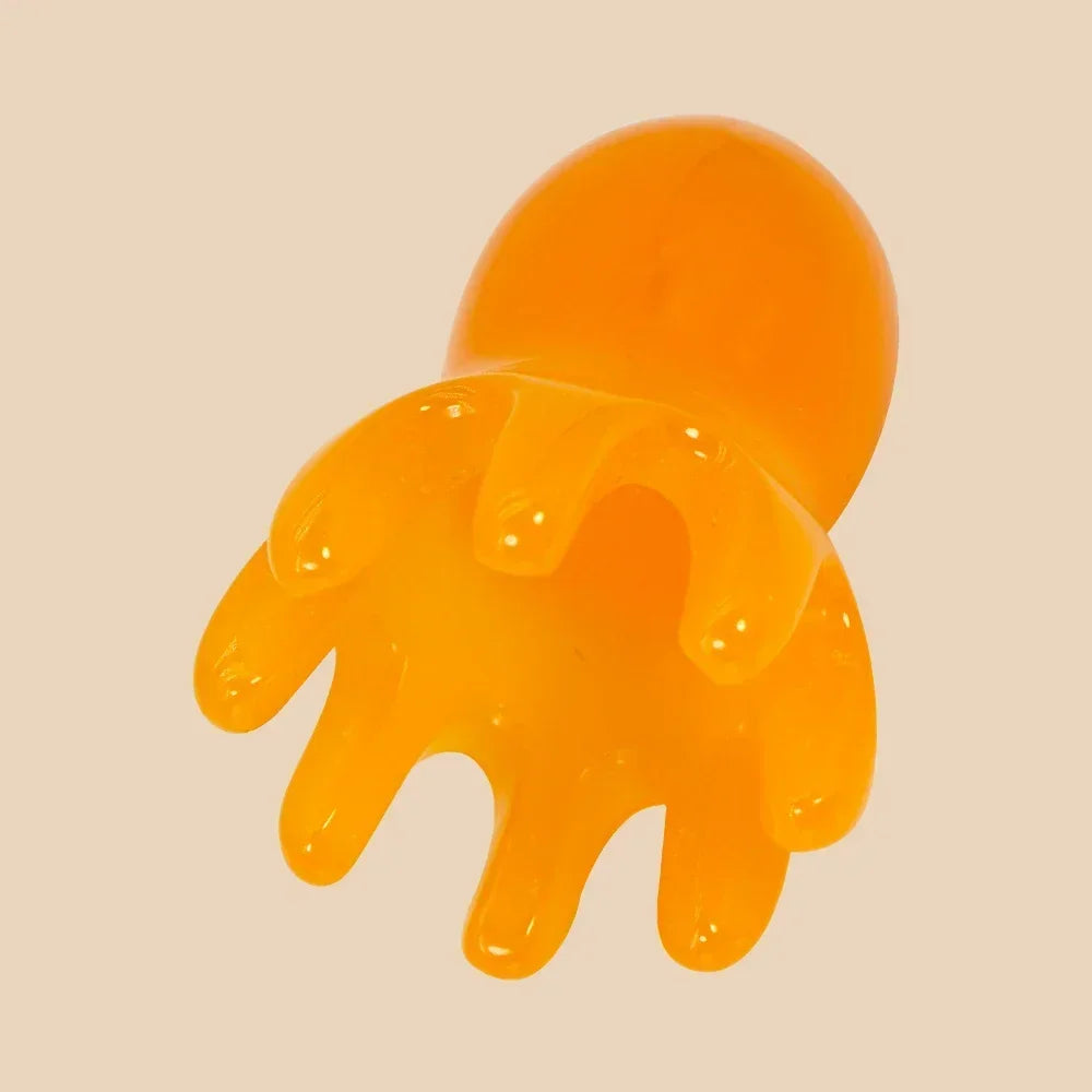 Resin Octopus Scalp Massage Comb Acupressure Meridian Therapy Hair Care Portable Head Massage Relaxation Tool Natural Material