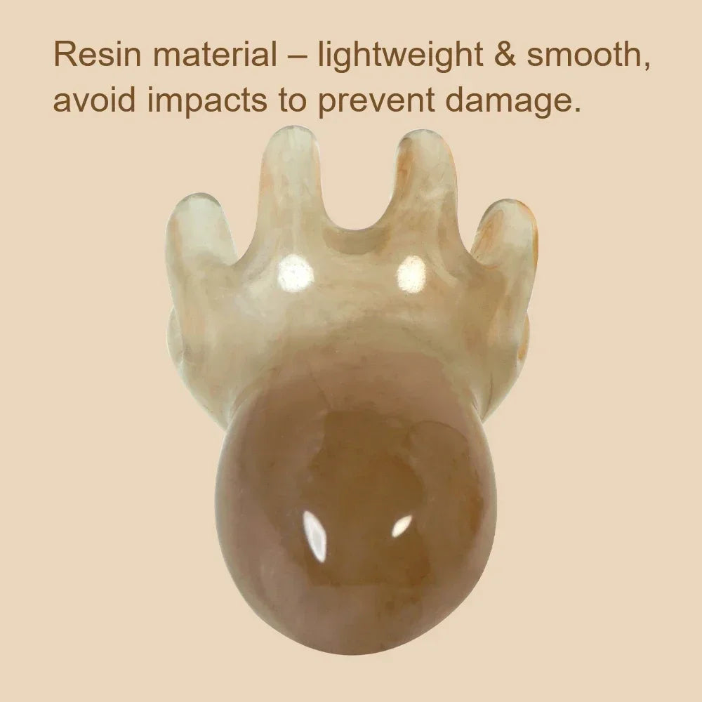 Resin Octopus Scalp Massage Comb Acupressure Meridian Therapy Hair Care Portable Head Massage Relaxation Tool Natural Material